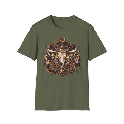 Cowboy Skull T-Shirt — Western Gunslinger Graphic Tee