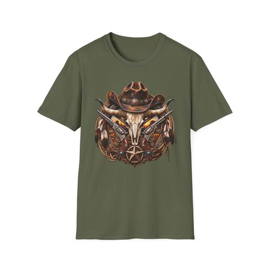 Cowboy Skull T-Shirt — Western Gunslinger Graphic Tee