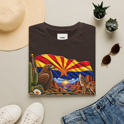 Arizona State T-Shirt — Desert Eagle & Coyote Flag Design