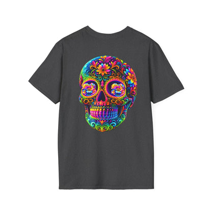 Sugar Skull T-Shirt — Colorful Day of the Dead Floral Skull Tee