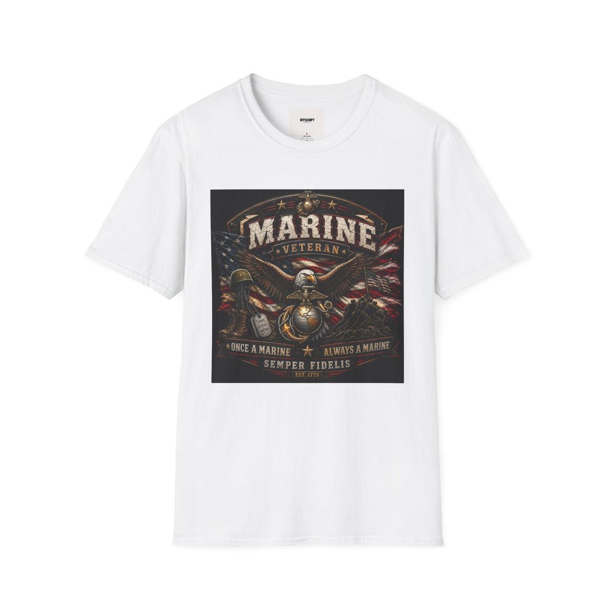 Marine Veteran T‑Shirt — Patriotic Eagle & American Flag Military Tribute