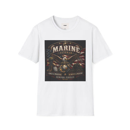 Marine Veteran T‑Shirt — Patriotic Eagle & American Flag Military Tribute