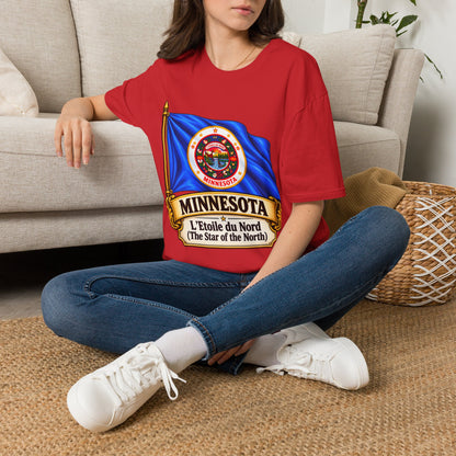 Minnesota Flag T-Shirt - 'Minnesota: L'Étoile du Nord / The Star of the North' Graphic Tee