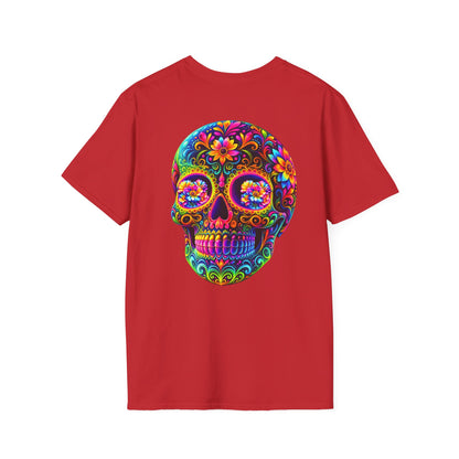 Sugar Skull T-Shirt — Colorful Day of the Dead Floral Skull Tee
