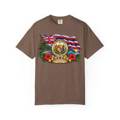 Hawaii State Seal Tee — Vintage Hawaiian Flag & Hibiscus T-Shirt