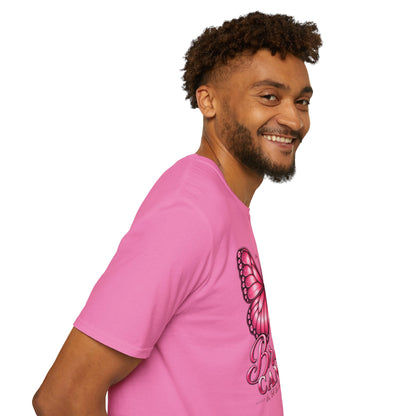 Pink Ribbon Butterfly Breast Cancer Awareness T-Shirt | Support Ribbon Tee