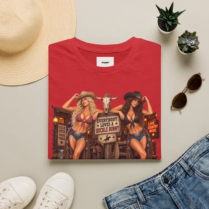 Cowgirl Pinup T-Shirt — "Bunny Tonk Women" Western Graphic Tee