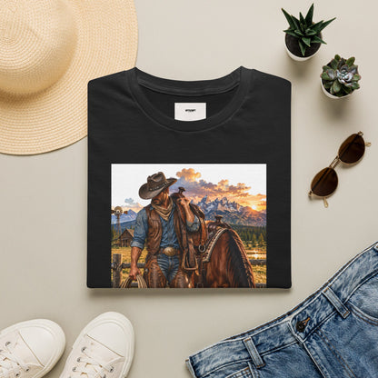 Cowboy Sunset T-Shirt — Western Ranch Horse Graphic
