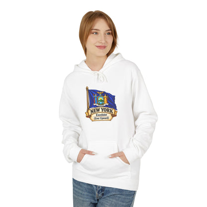 New York State Flag Hoodie – "Excelsior (Ever Upward)" Graphic Pullover