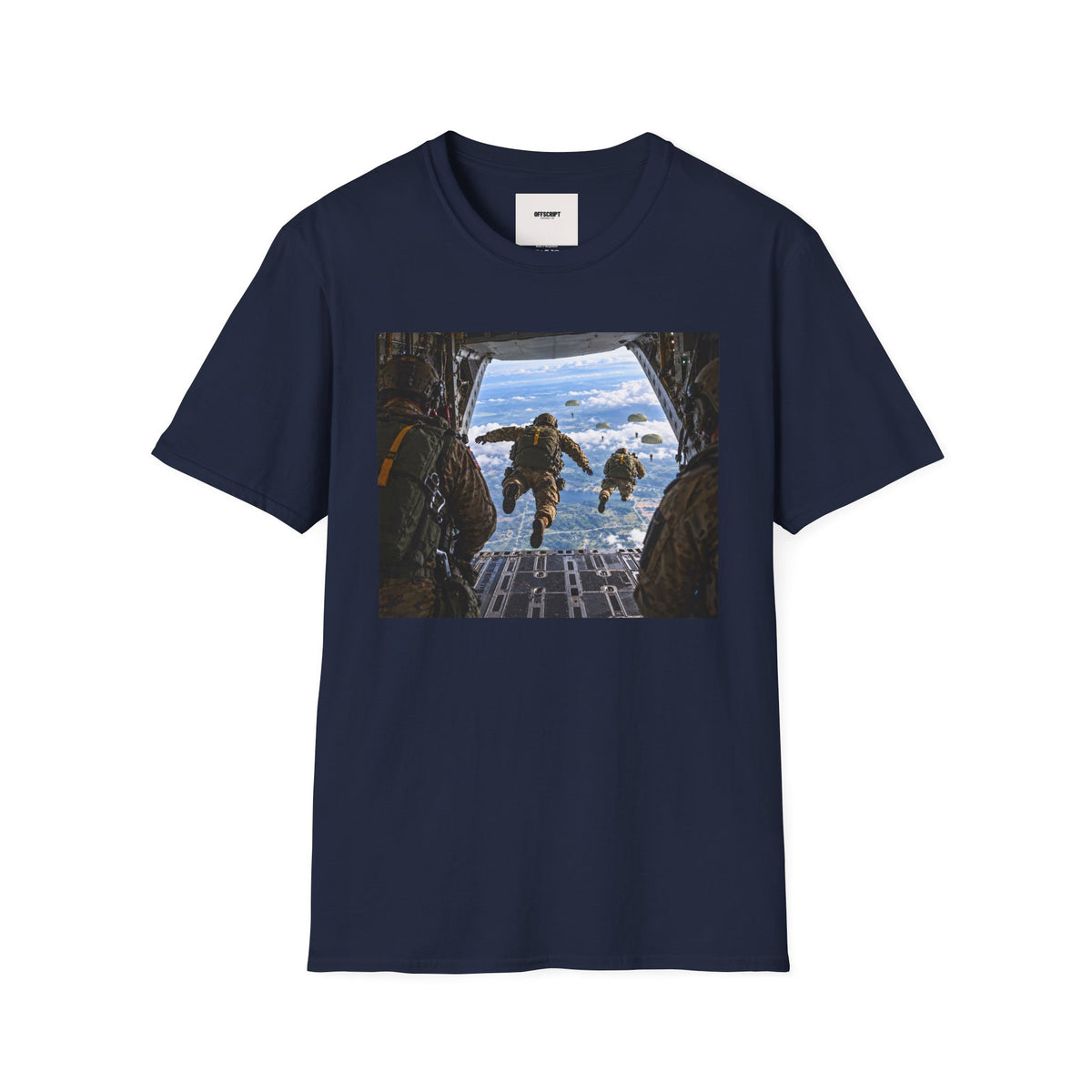Parachute Jump Soldiers T-Shirt — Military Airborne Jump Photo Tee