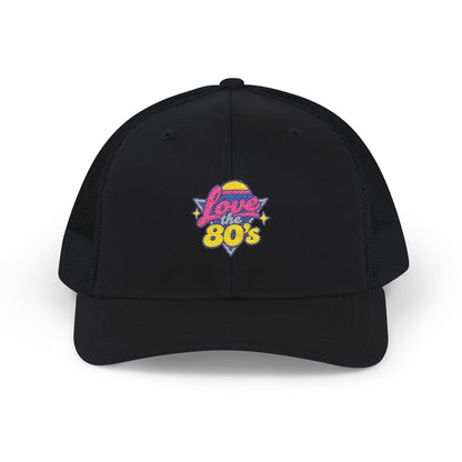 80s Retro Trucker Cap — ‘Love the 80s’ Vintage Neon Snapback