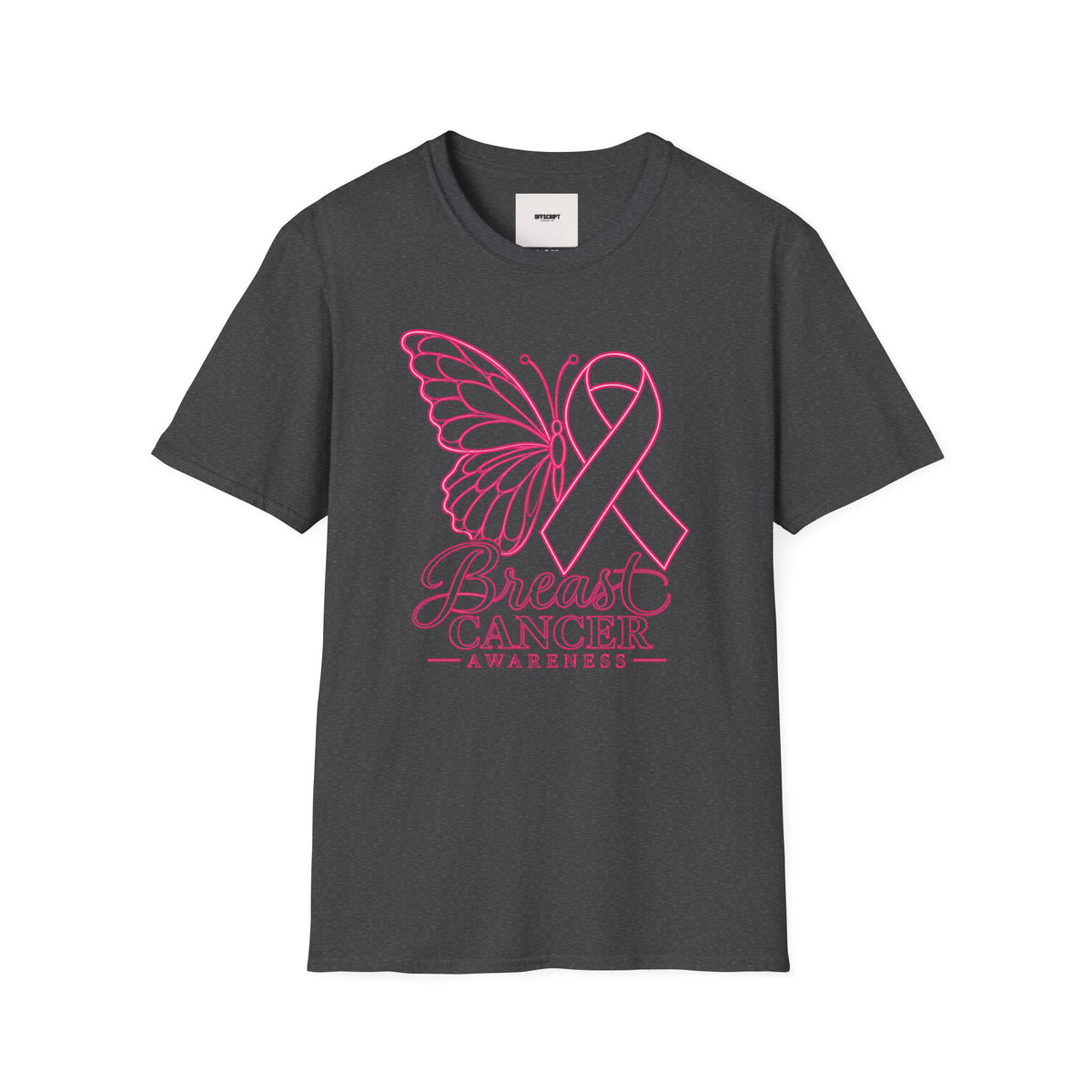 Breast Cancer Awareness Butterfly T-Shirt - Pink Ribbon Support Tee