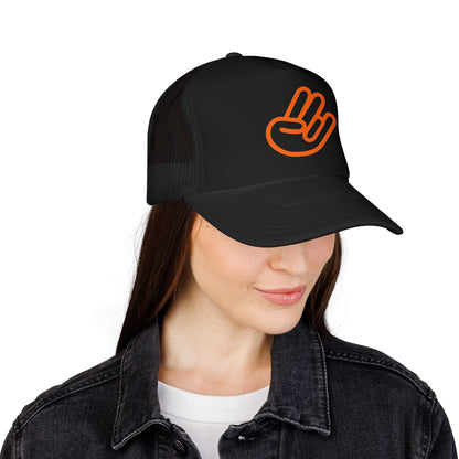 Shocker Foam Trucker Hat — Retro Orange Surf Vibe Mesh Cap