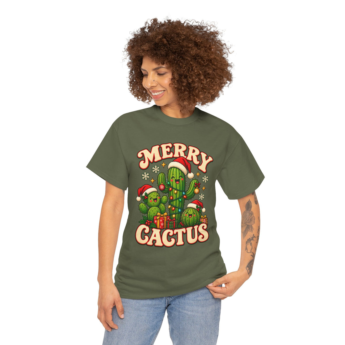 Merry Cactus Christmas Tee — Festive Holiday Cactus Shirt