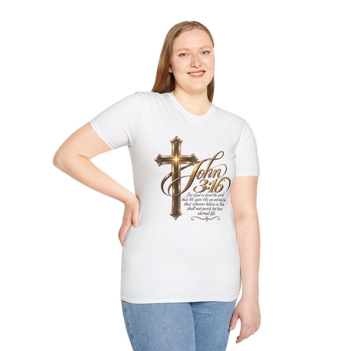 John 3:16 Cross T-Shirt — Inspirational Christian Scripture Tee