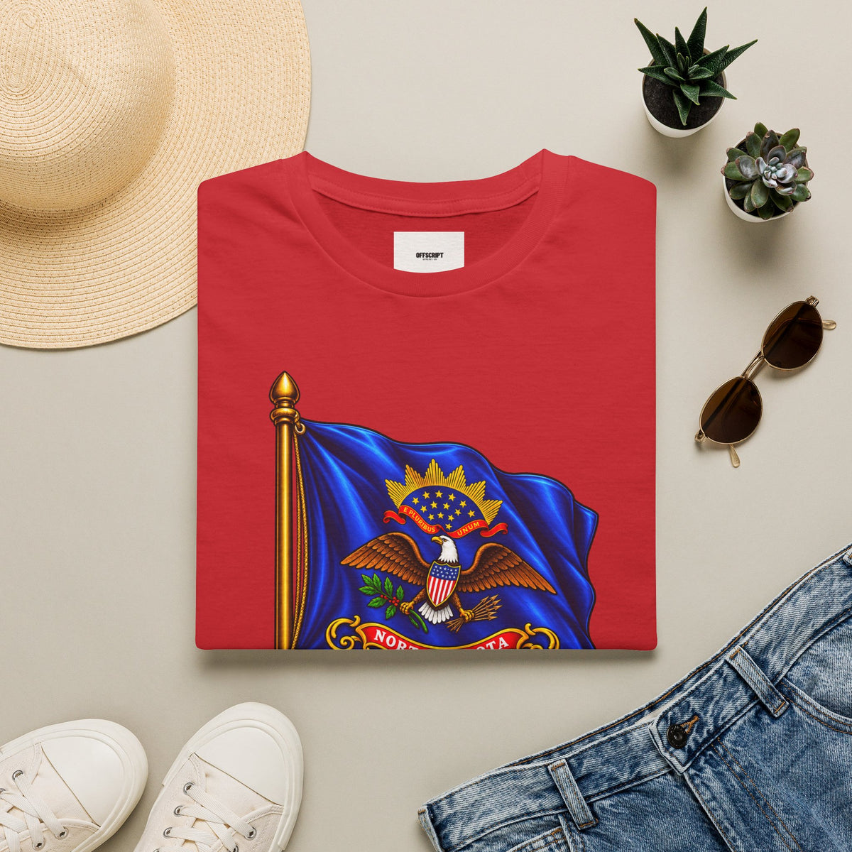 North Dakota Flag T-Shirt — State Seal Liberty & Union Tee