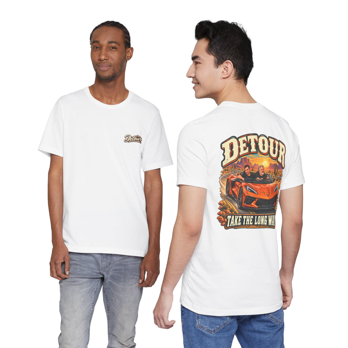Detour Graphic Tee — 'Detour: Take the Long Way' Vintage Road Trip T‑Shirt