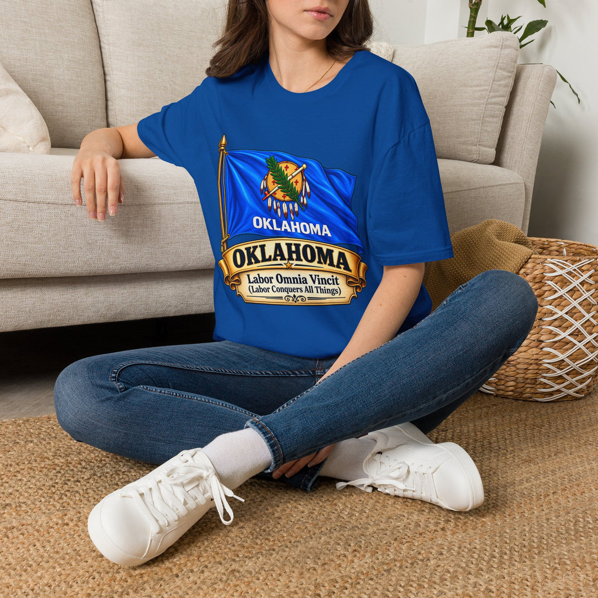 Oklahoma Flag T-Shirt — State Pride Tee with 'Oklahoma' & Seal