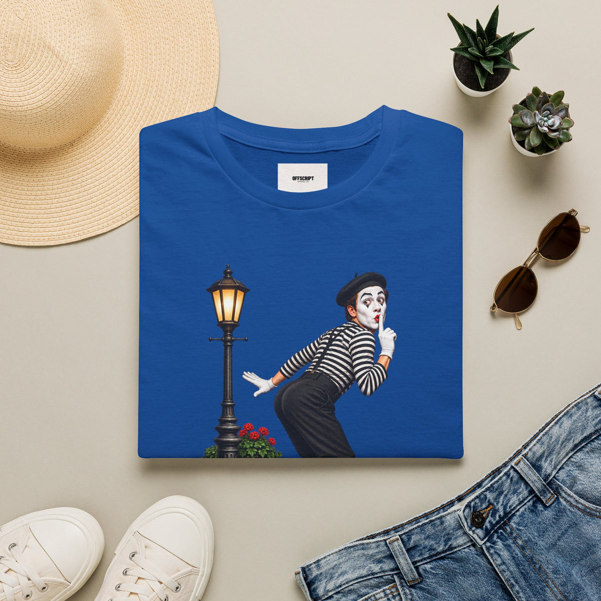 Mime Graphic T-Shirt — "Do Mime Farts Really Make a Noise?" Vintage Street Performer Tee