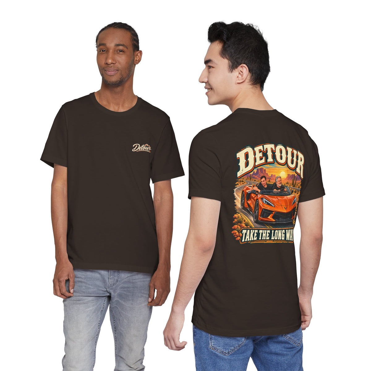 Detour Graphic Tee — 'Detour: Take the Long Way' Vintage Road Trip T‑Shirt