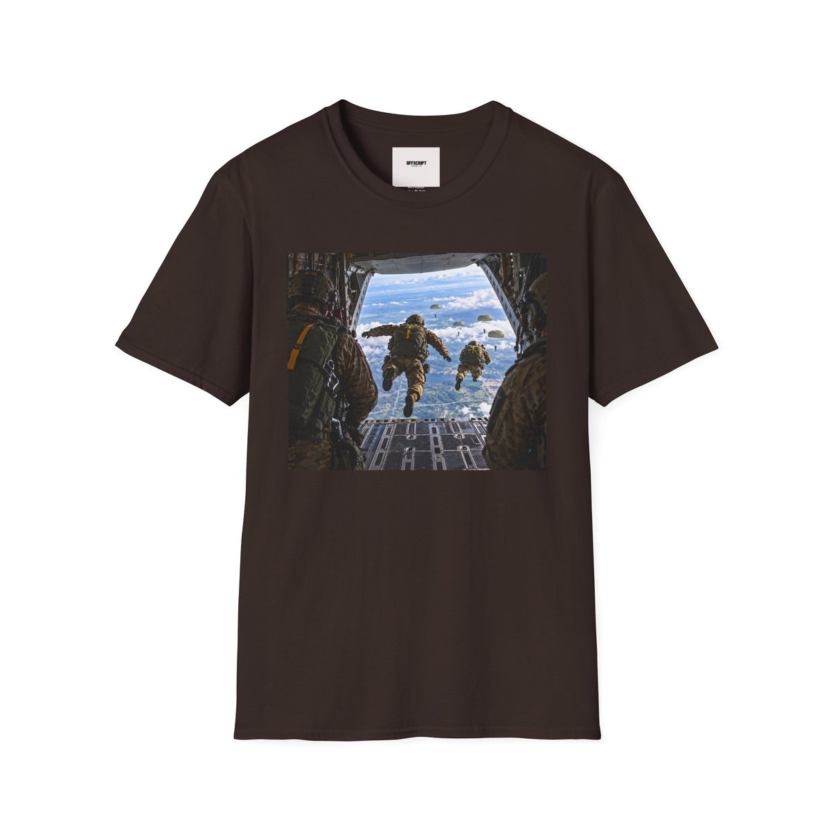Parachute Jump Soldiers T-Shirt — Military Airborne Jump Photo Tee
