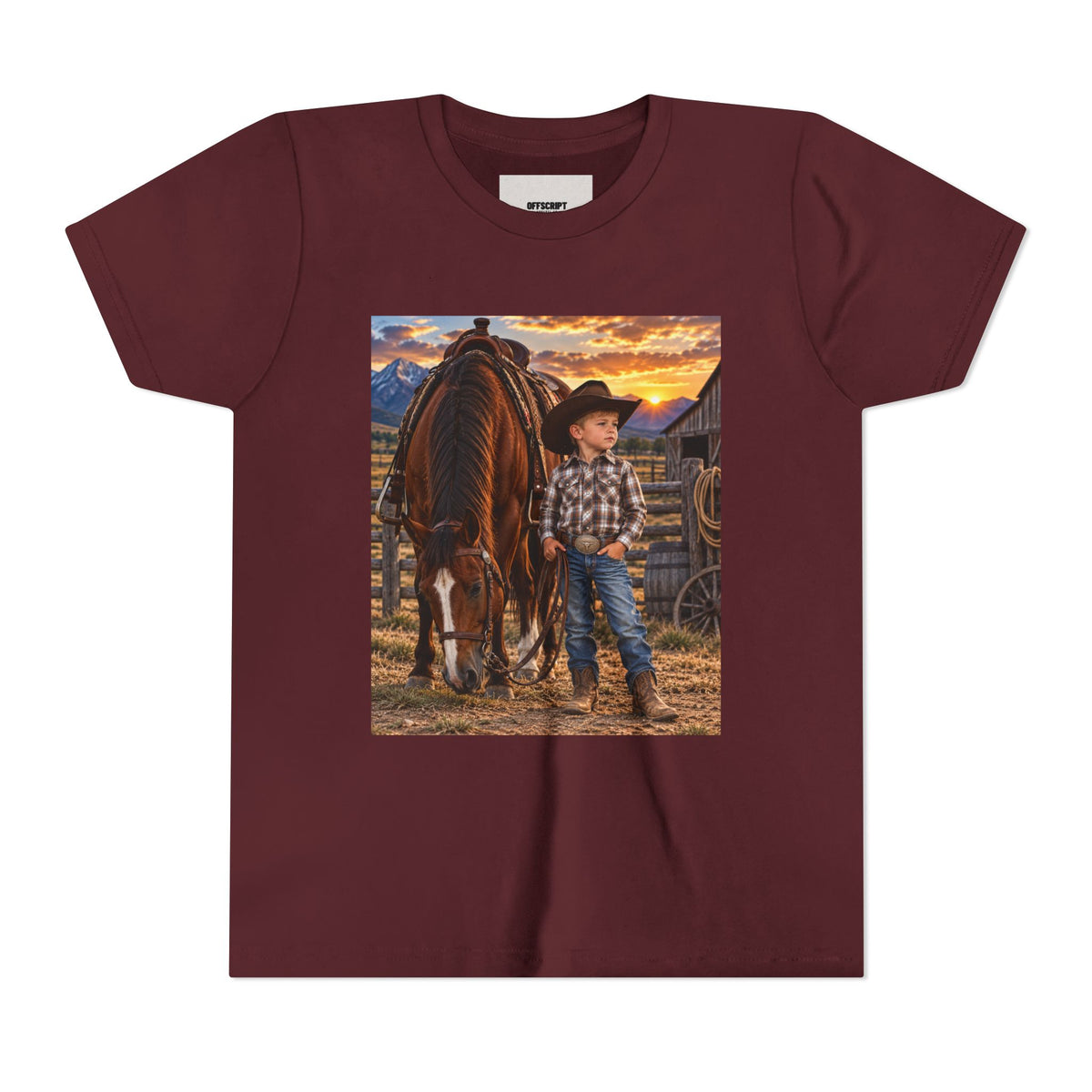 Youth Western Cowboy Tee — Little Cowboy & Horse Graphic Shirt