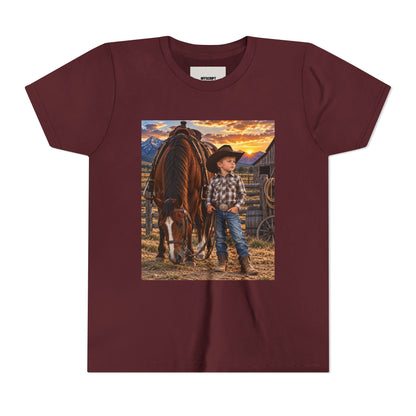 Youth Western Cowboy Tee — Little Cowboy & Horse Graphic Shirt