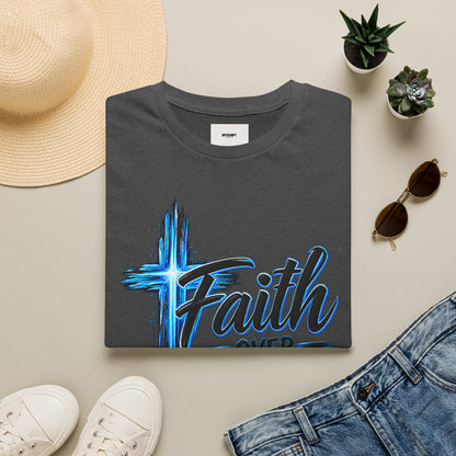 Faith Over Fear T‑Shirt — Christian Cross Inspirational Graphic Tee