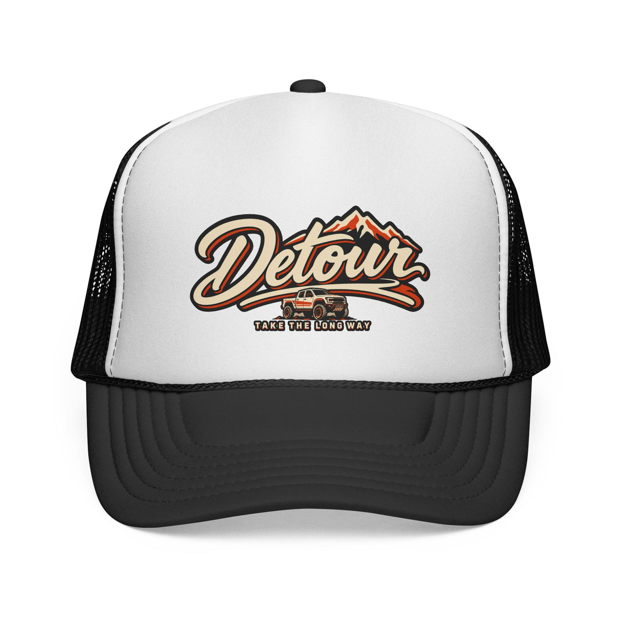 Detour Trucker Hat — Vintage Road Trip Mesh Cap