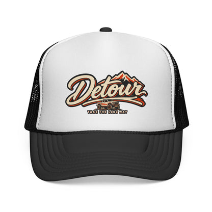 Detour Trucker Hat — Vintage Road Trip Mesh Cap