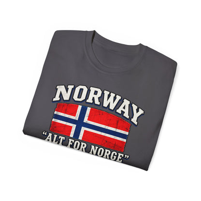 Norway Flag Viking Ship T‑Shirt — "Alt For Norge" Patriotic Tee