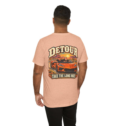 Detour Graphic Tee — 'Detour: Take the Long Way' Vintage Road Trip T‑Shirt