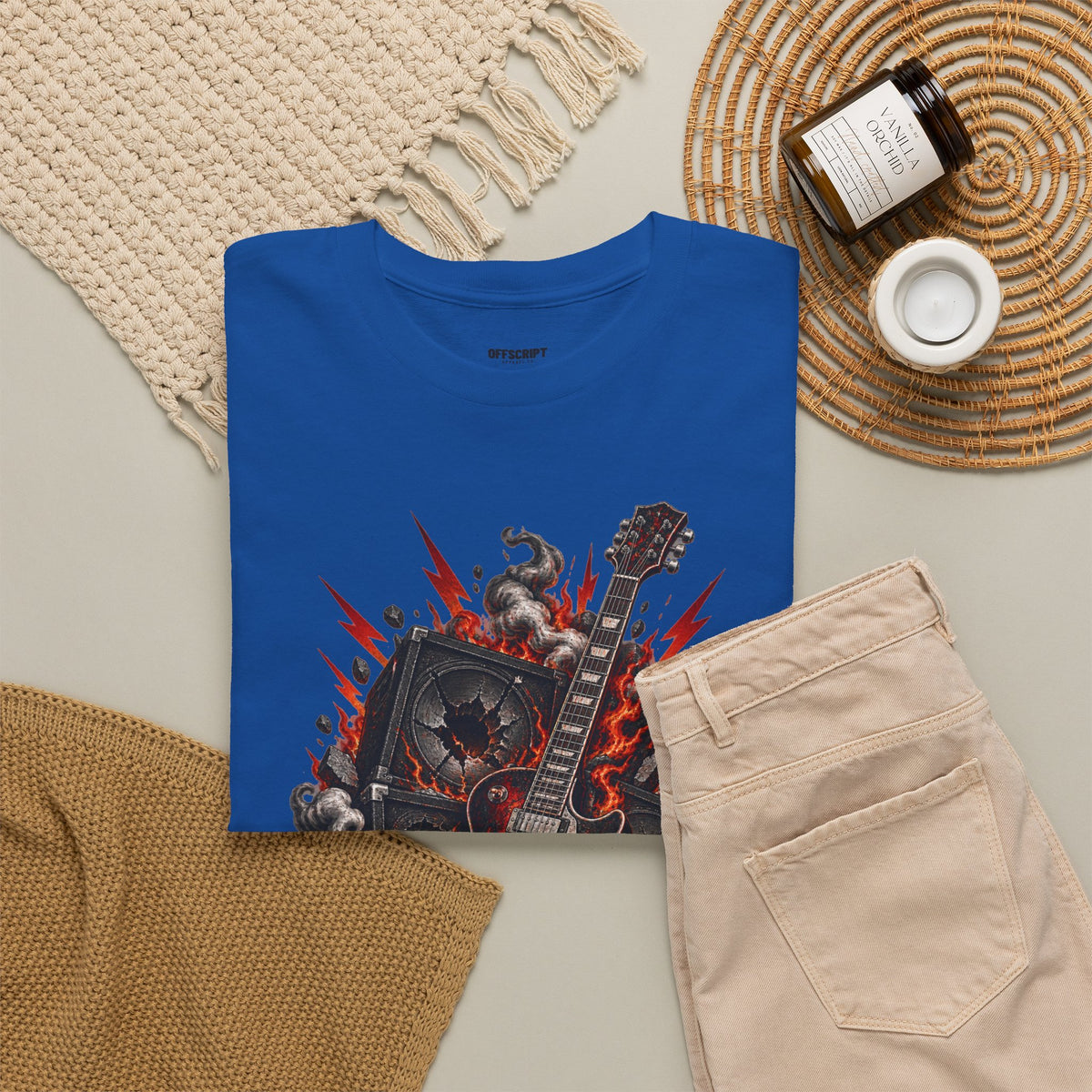 Electric Skull Guitar T‑Shirt — Rock & Metal Graphic Tee for Musicians and Fans
