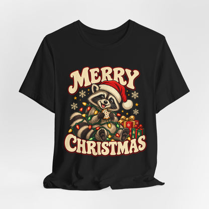Merry Christmas Raccoon Tee