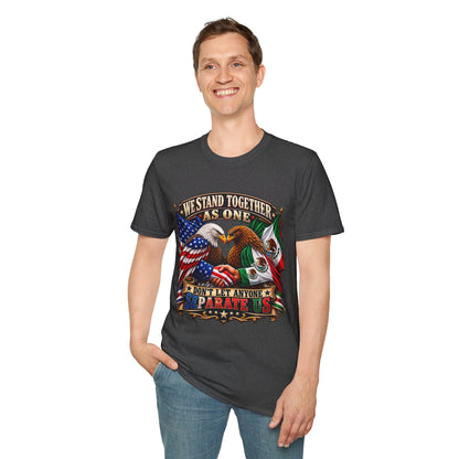 We Stand Together As One Eagle T-Shirt — USA & Mexico Unity Patriotic Tee