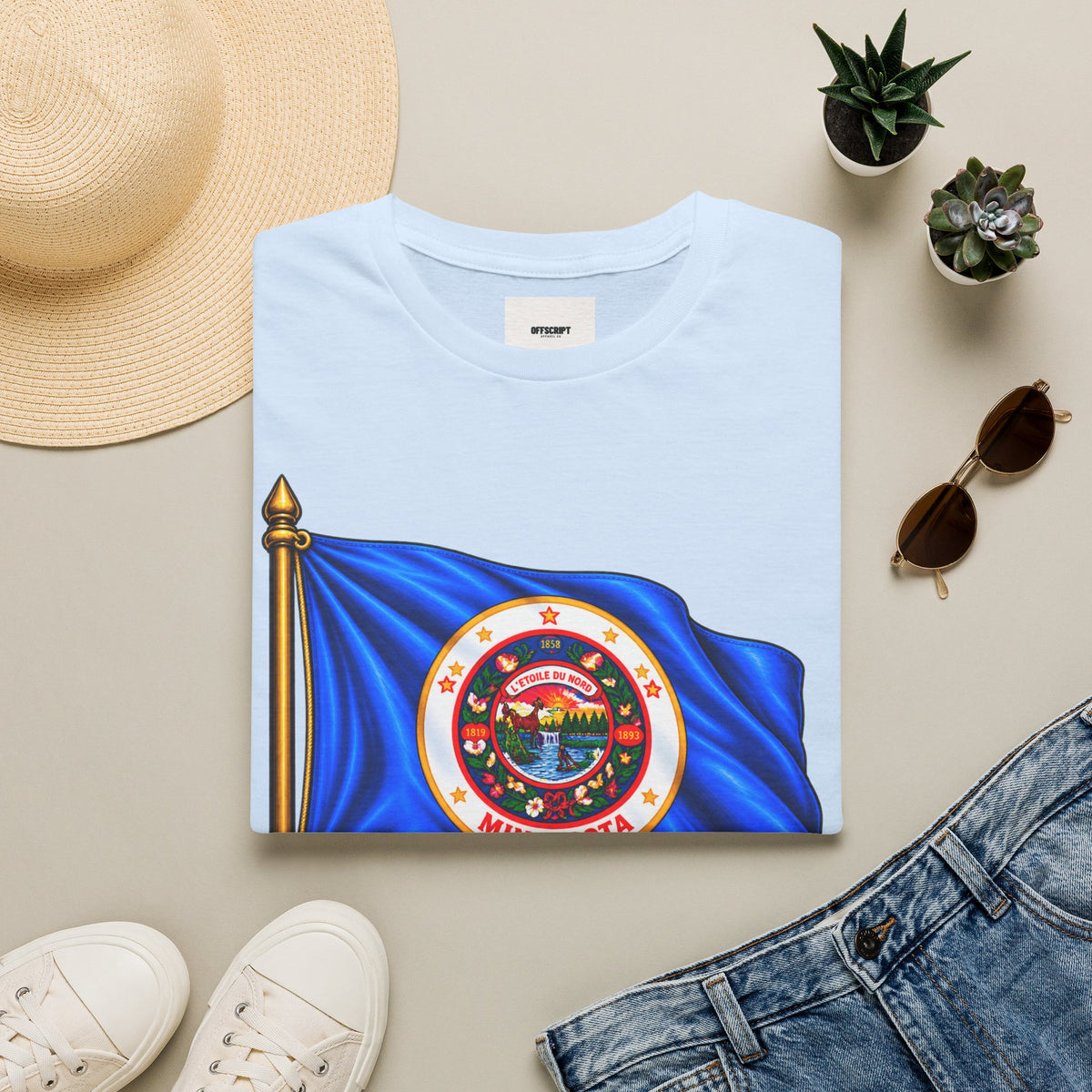Minnesota Flag T-Shirt - 'Minnesota: L'Étoile du Nord / The Star of the North' Graphic Tee