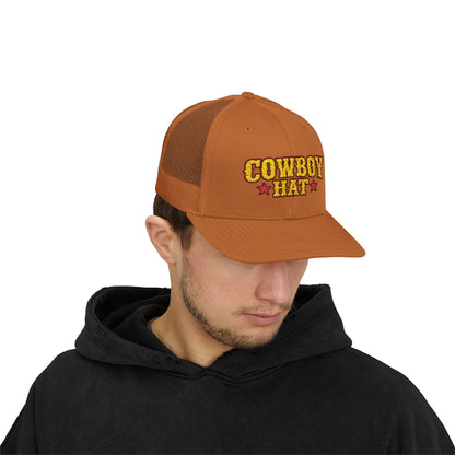 Cowboy Hat Snapback Trucker Cap – Western Rodeo Mesh Back Hat