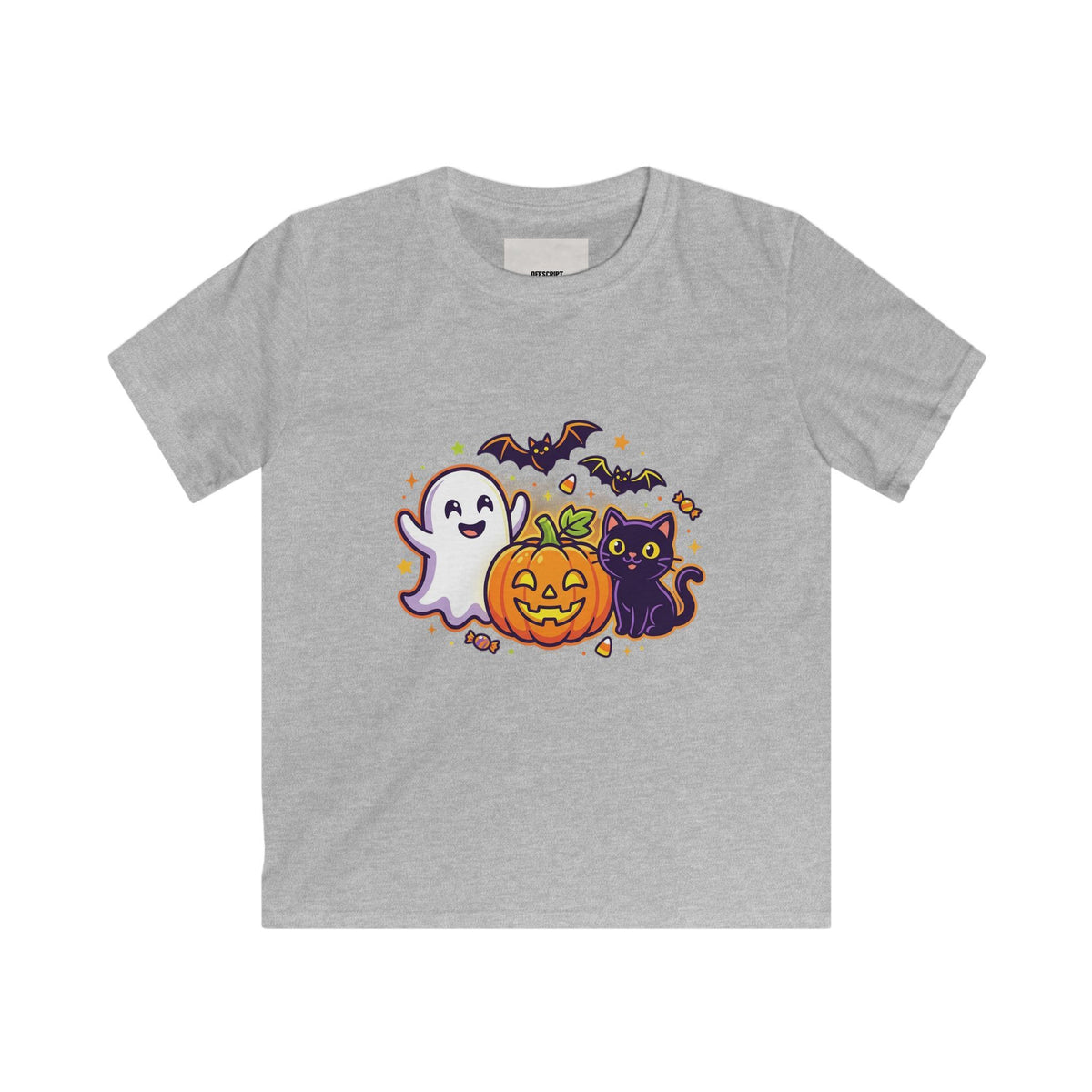 Kids Halloween Tee - Cute Ghost, Jack-O'-Lantern & Black Cat Shirt for Children