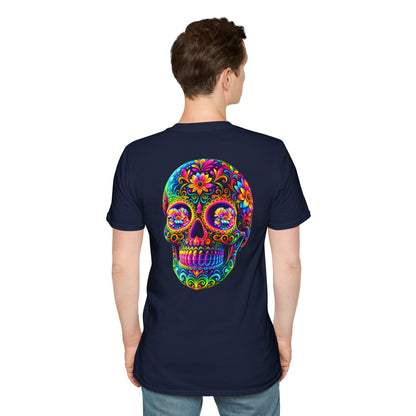 Sugar Skull T-Shirt — Colorful Day of the Dead Floral Skull Tee