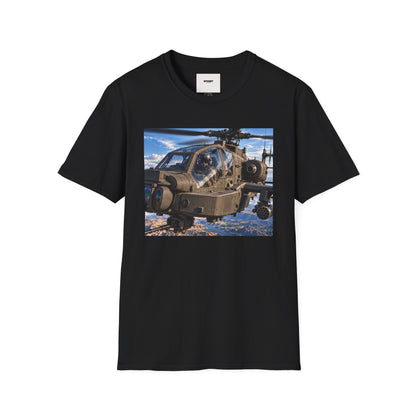 Attack Helicopter Photo T-Shirt — Military Aviator Crew Tee