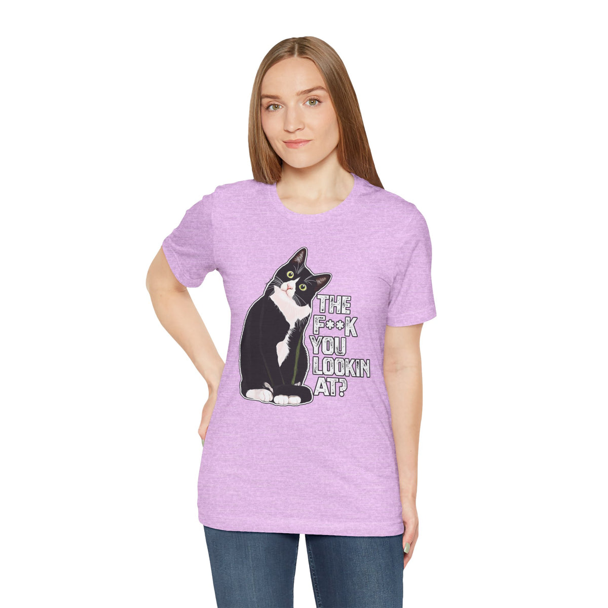 Tuxedo Cat Tee — "The F*ck You Lookin' At?" Graphic Shirt