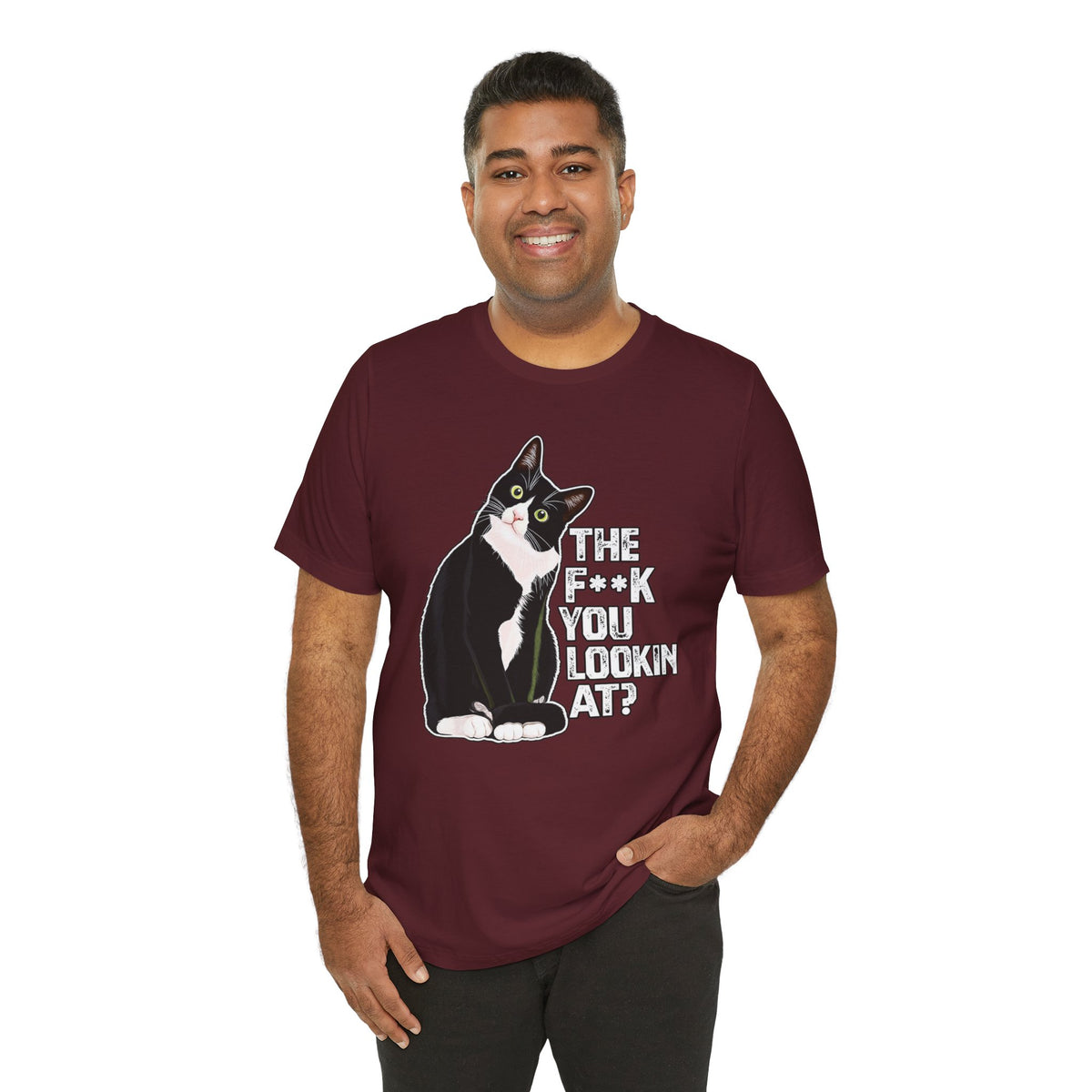 Tuxedo Cat Tee — "The F*ck You Lookin' At?" Graphic Shirt