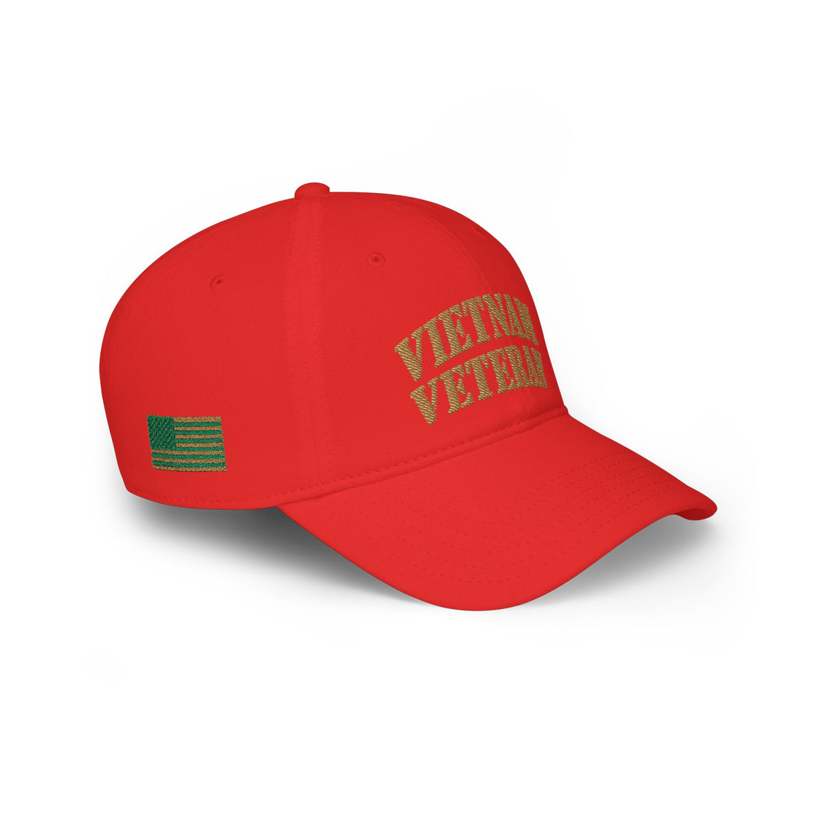 Vietnam Veteran Baseball Cap — Embroidered Gold Text Low Profile Hat for Veterans & Memorial Events