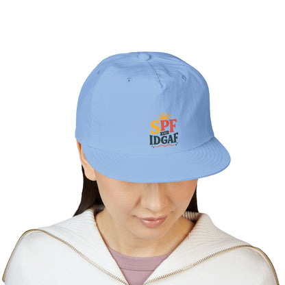 SPF IDGAF Surf Cap | Retro Sun Typography Hat