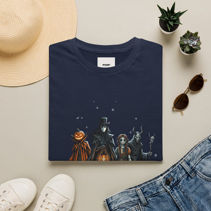 Halloween Gothic Crew T-Shirt — Haunted Pumpkin, Witch & Spooky Friends Design