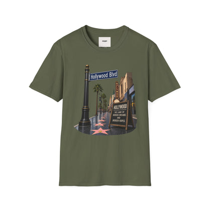 Hollywood Blvd T-Shirt — Vintage Palm Trees & Walk of Fame Tee