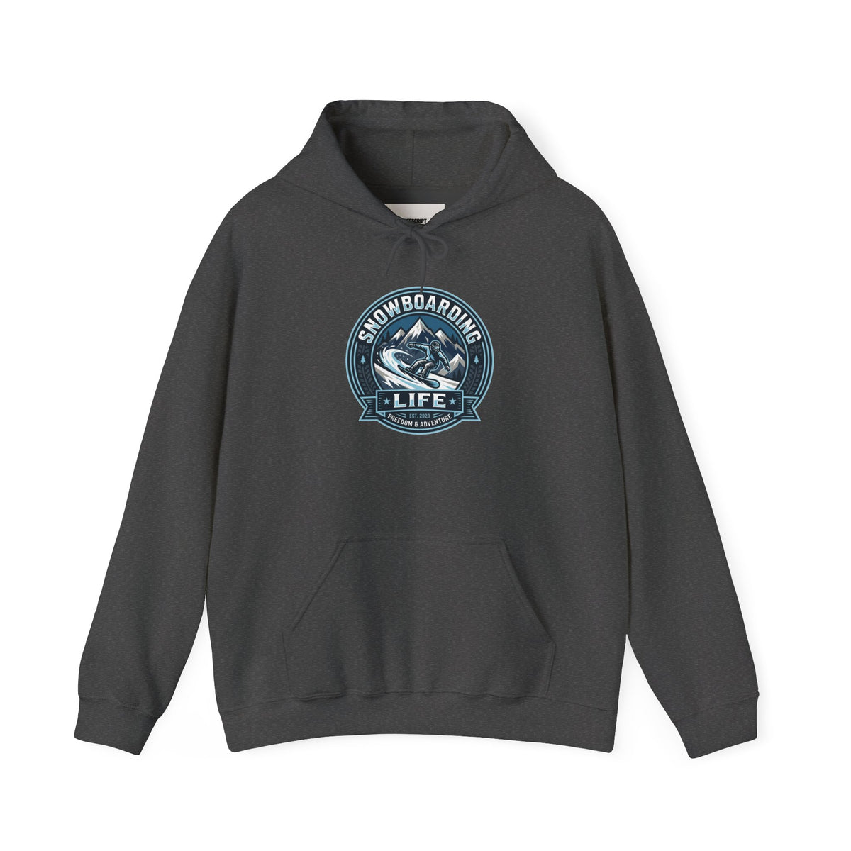 Snowboarding Hoodie – "Snowboarding Life" Graphic Pullover with Backboarder Illustration
