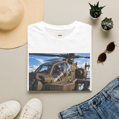 Attack Helicopter Photo T-Shirt — Military Aviator Crew Tee