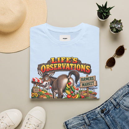 Life's Observations Farmers Market T-Shirt — Funny Donkey Produce Graphic Tee