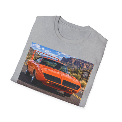 Classic Orange Muscle Car T-Shirt — Route 66 Roadtrip Tee
